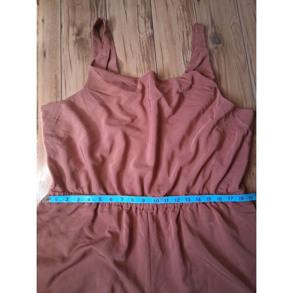 RW&CO Womens XXL Wide Leg Jumpsuit Terracotta Rust Elastic Waist Sleeveless - Picture 3 of 8